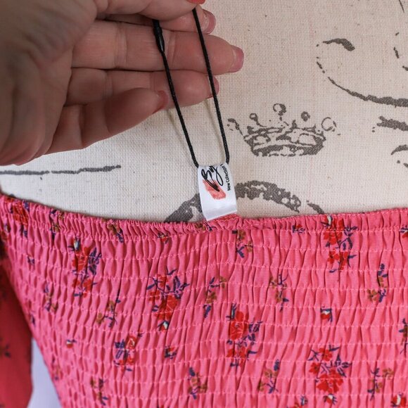 Byinns size M raspberry color floral ruched bodice flutter sleeve dress - NWT - Picture 11 of 16